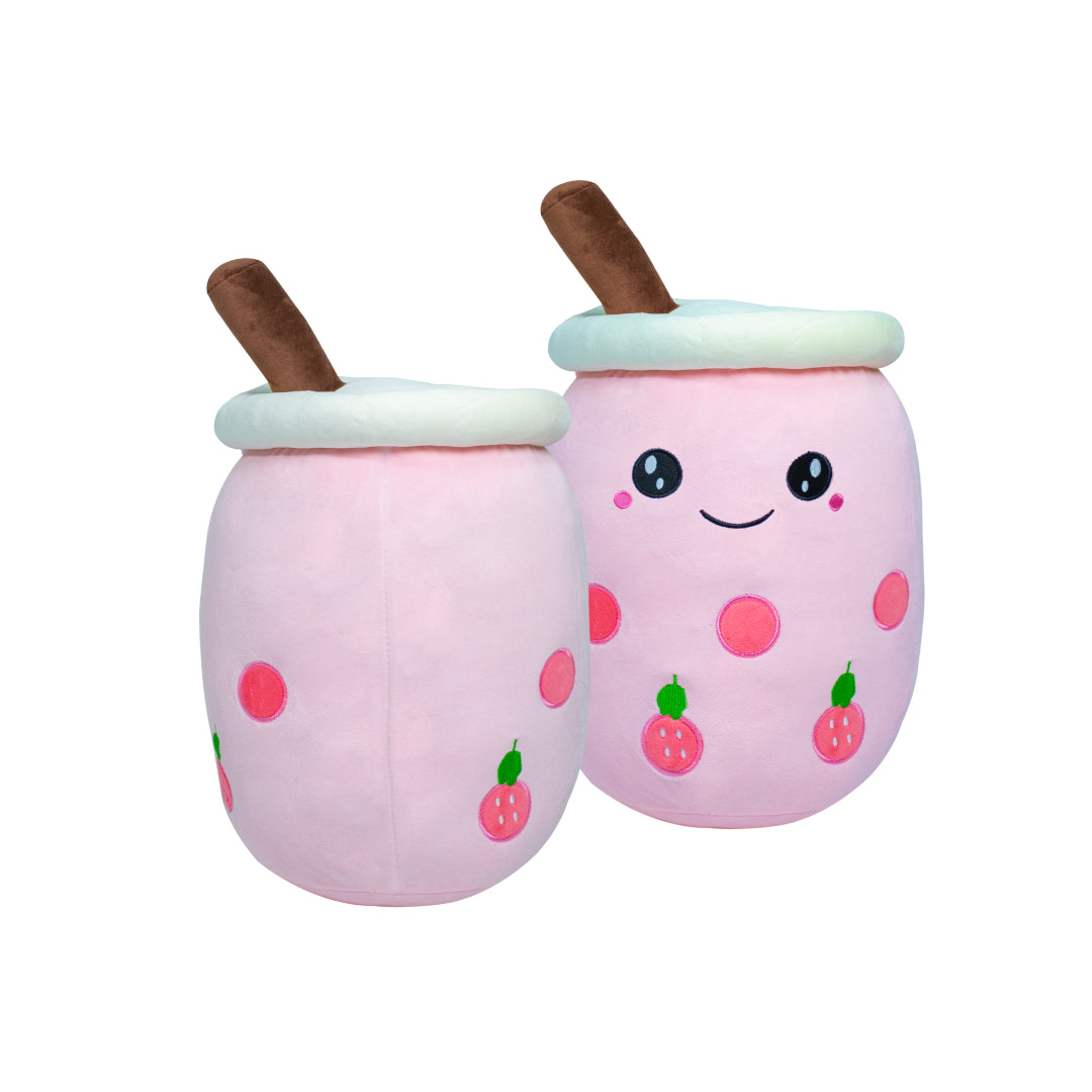 Cartoon Milk Tea Cup Pillow 50CM - Pink Open Eyes