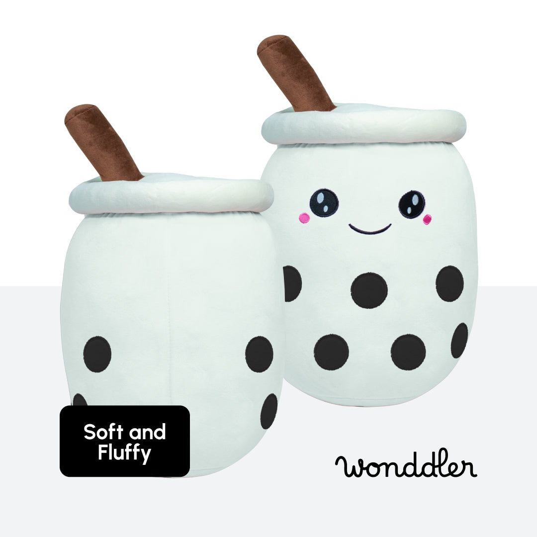 Cartoon Milk Tea Cup Pillow 50CM - Tan Open Eyes